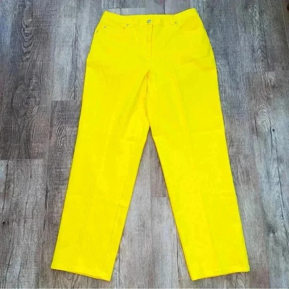 Ruby Rd Bright Yellow Jeans New Without Tags Size 10 - Picture 6 of 10